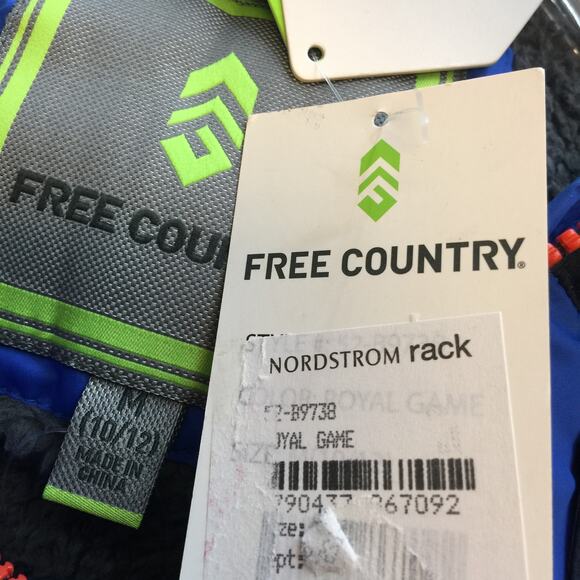 Free Country Puffer Jacket Long Sleeve Full Zip Front Solid Blue YOUTH Medium - Picture 4 of 7